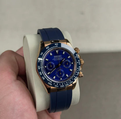 SEIKO DAYTONA DIAL (GUMMI REM) - MØRKEBLÅ DIAL